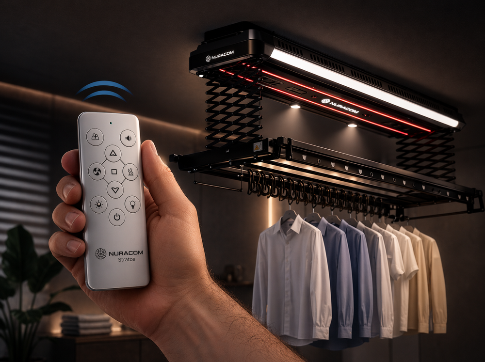 Raise, lower, and light at the tap of a button